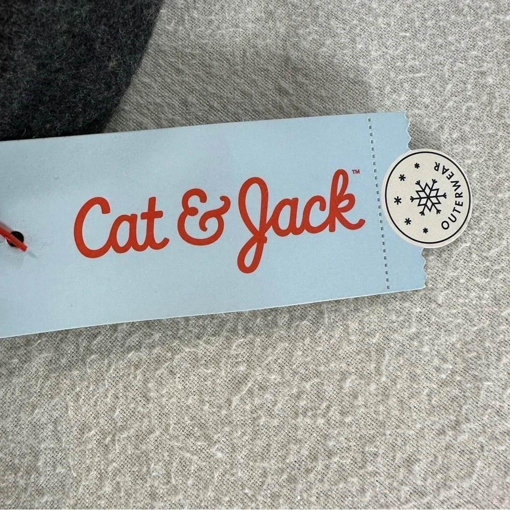 Cat & Jack Charcoal and Light Gray Hat with Ears. Sz 12-24 Months NWT